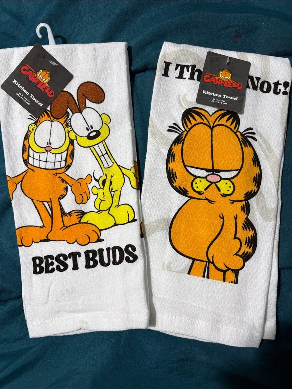 Garfield Printed Kitchen Towels - Orange and White Cartoon Set